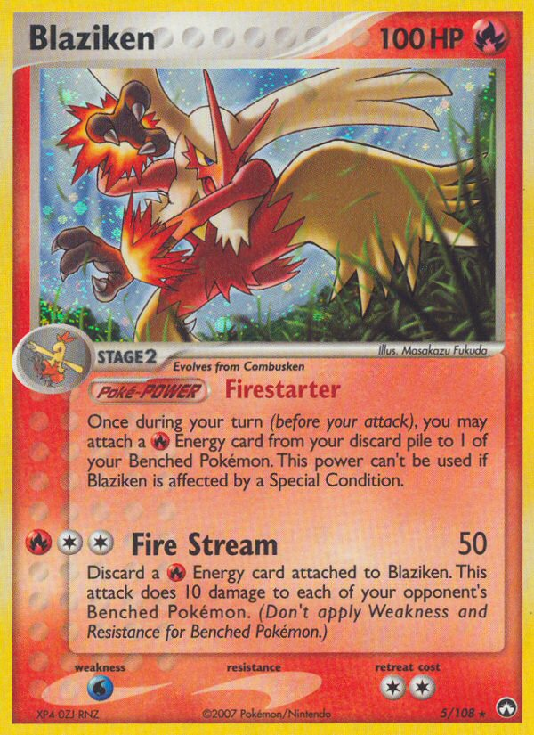 Blaziken 5/108 Rare Holo card from Power Keepers