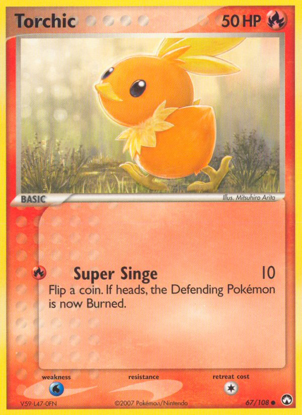 Torchic 67 Common card from Power Keepers