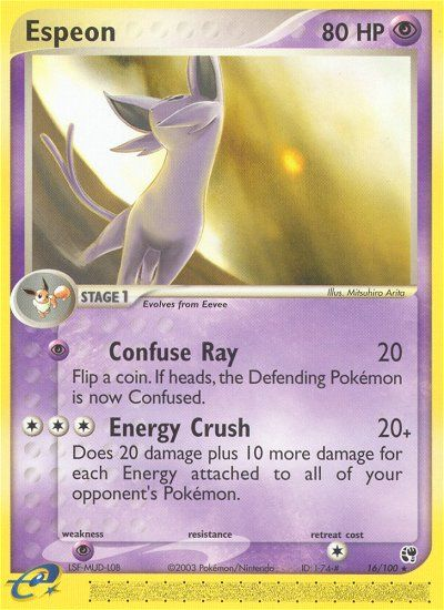 Espeon 16 Rare card from Sandstorm
