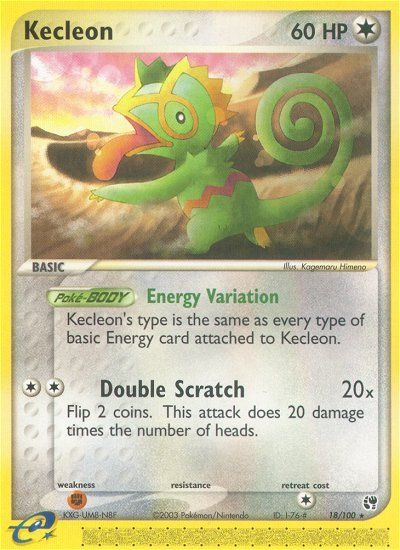 Kecleon 18/100 Rare card from Sandstorm