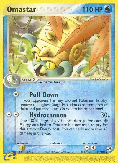 Omastar 19 Rare card from Sandstorm