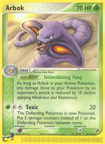 Arbok 29 Uncommon card from Sandstorm