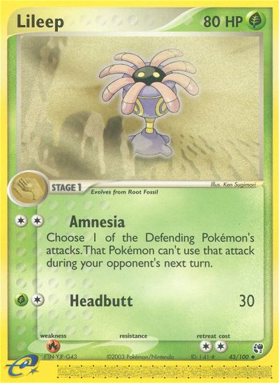 Lileep 43 Uncommon card from Sandstorm