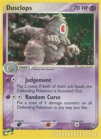 Dusclops 4 Rare Holo card from Sandstorm