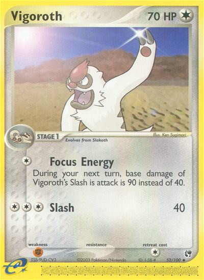 Vigoroth 52 Uncommon card from Sandstorm