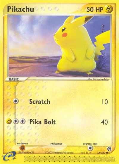 Pikachu 72 Common card from Sandstorm