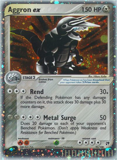 Aggron ex 95 Rare Holo EX card from Sandstorm