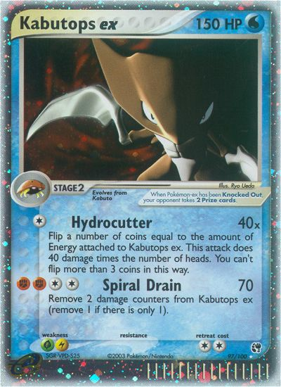 Kabutops ex 97 Rare Holo EX card from Sandstorm