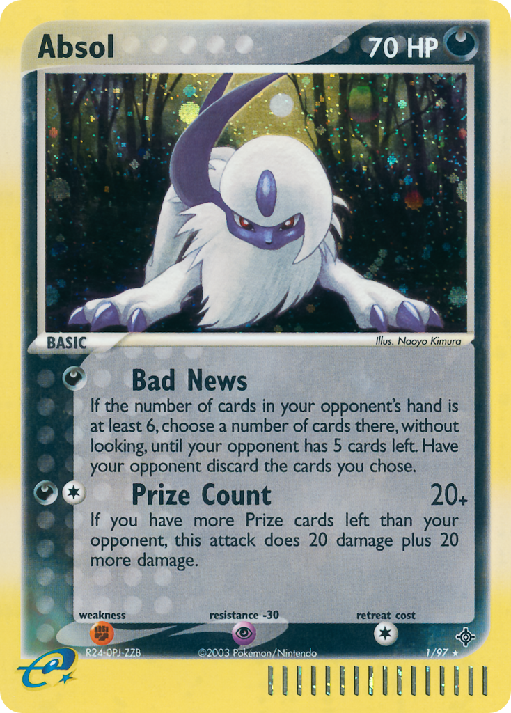Absol 1 Rare Holo card from Dragon