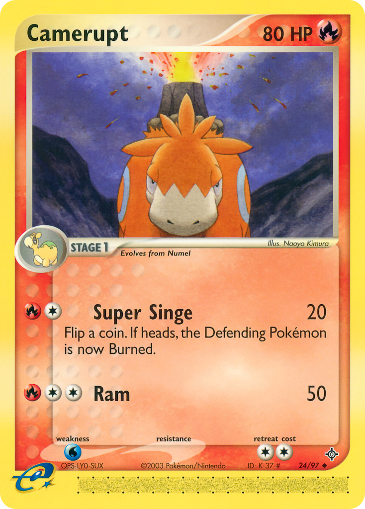 Camerupt 24/97 Uncommon card from Dragon