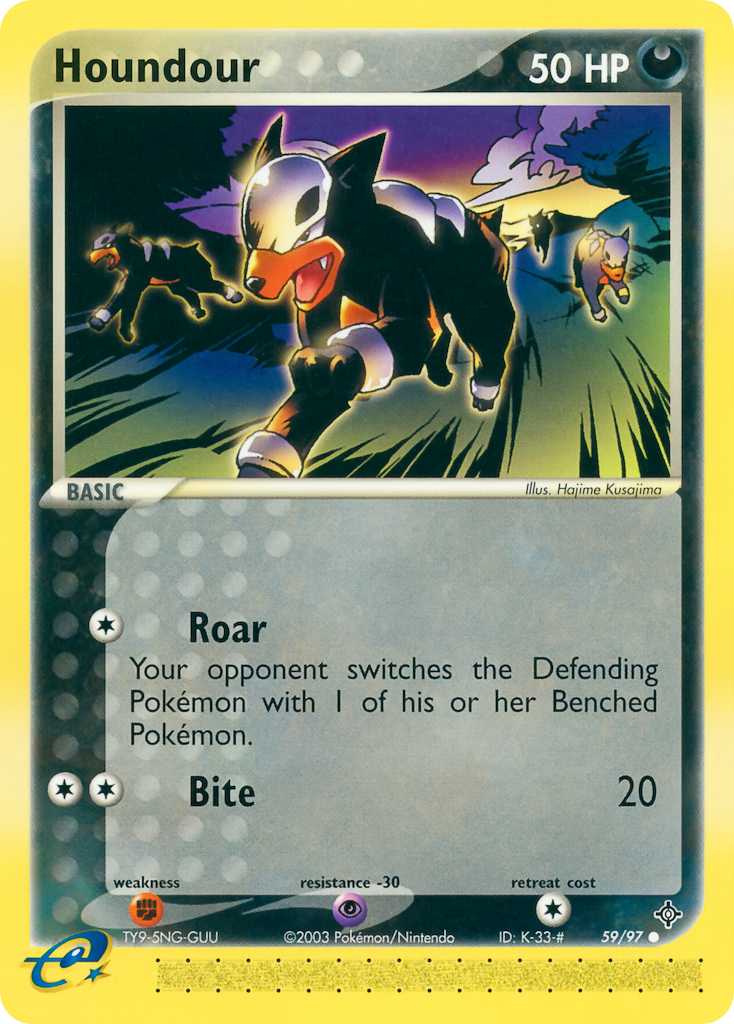 Houndour 59 Common card from Dragon