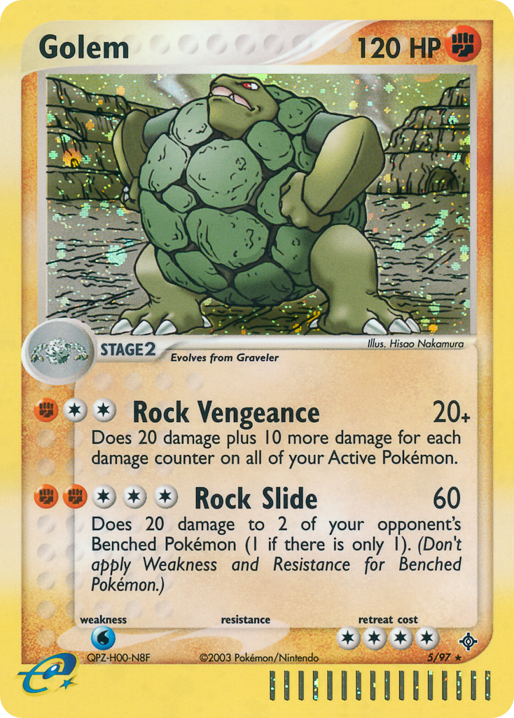 Golem 5 Rare Holo card from Dragon