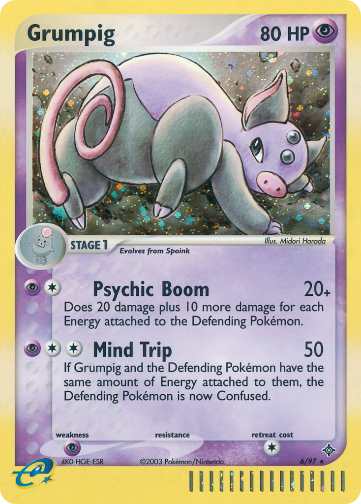 Grumpig 6 Rare Holo card from Dragon