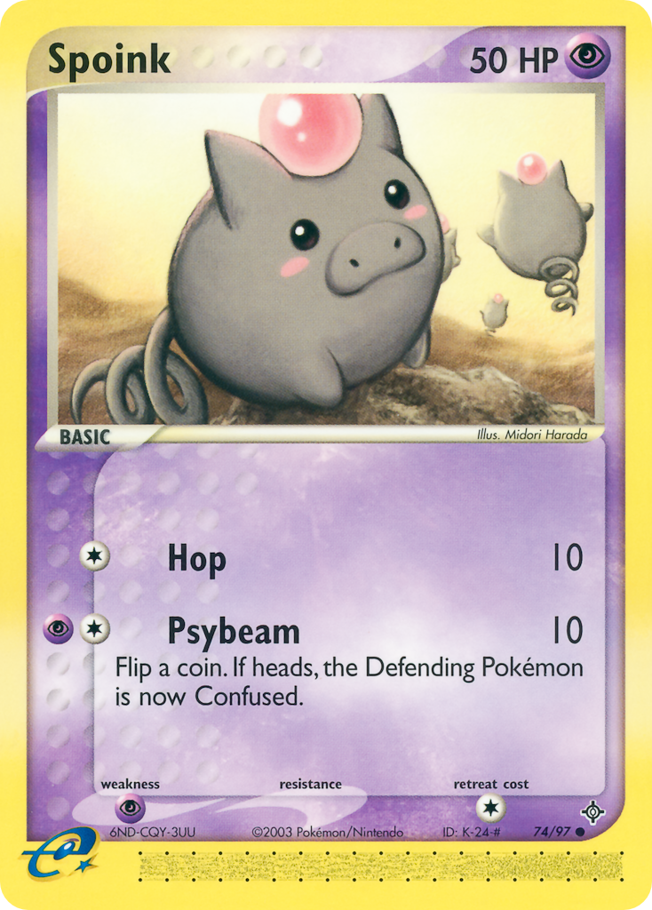 Spoink 74/97 Common card from Dragon
