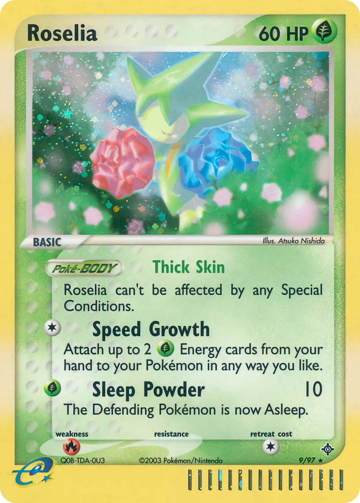 Roselia 9 Rare Holo card from Dragon