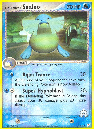 Team Aqua's Sealeo 16 Rare card from Team Magma vs Team Aqua