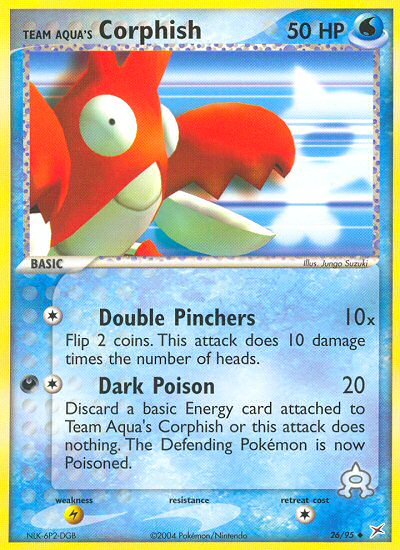 Team Aqua's Corphish 26 Uncommon card from Team Magma vs Team Aqua
