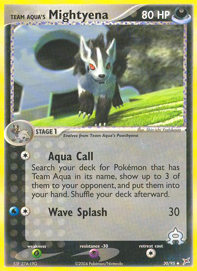 Team Aqua's Mightyena 30 Uncommon card from Team Magma vs Team Aqua