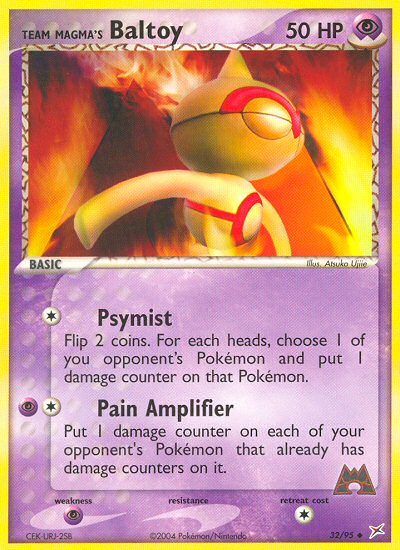Team Magma's Baltoy 32 Uncommon card from Team Magma vs Team Aqua
