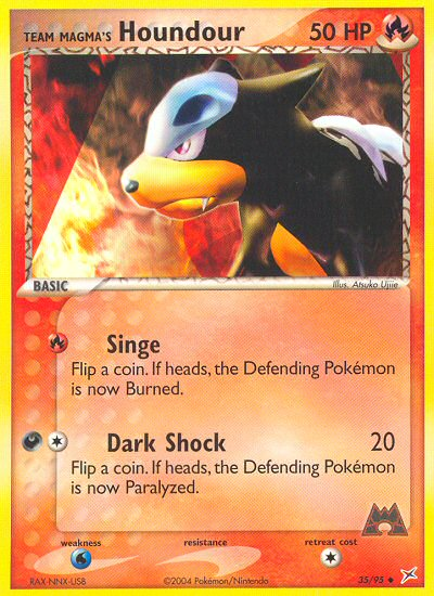 Team Magma's Houndour 35/95 Uncommon card from Team Magma vs Team Aqua