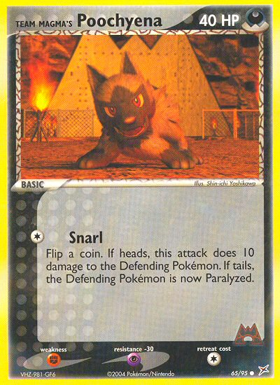 Team Magma's Poochyena 65/95 Common card from Team Magma vs Team Aqua