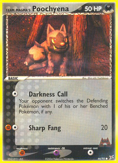 Team Magma's Poochyena 66/95 Common card from Team Magma vs Team Aqua