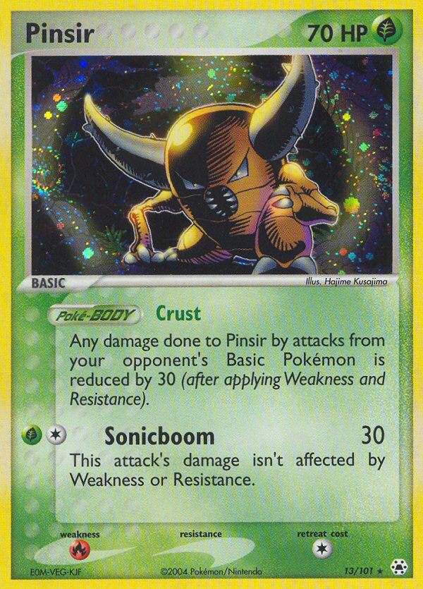 Pinsir 13 Rare Holo card from Hidden Legends