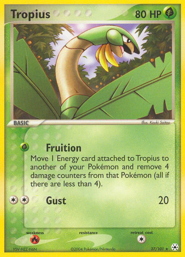 Tropius 27 Rare card from Hidden Legends
