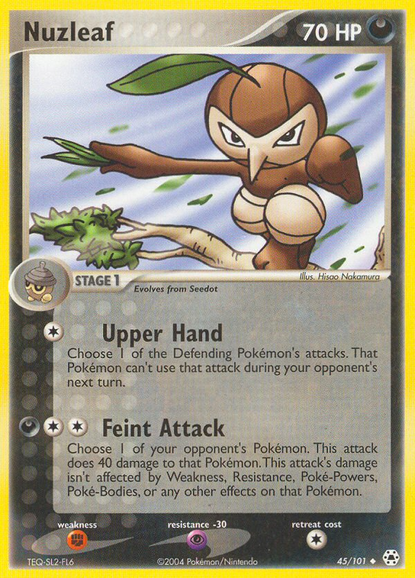 Nuzleaf 45 Uncommon card from Hidden Legends