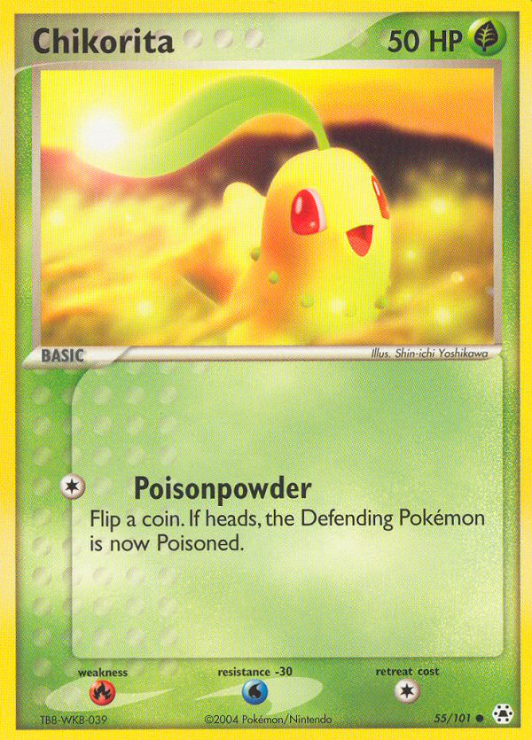 Chikorita 55 Common card from Hidden Legends