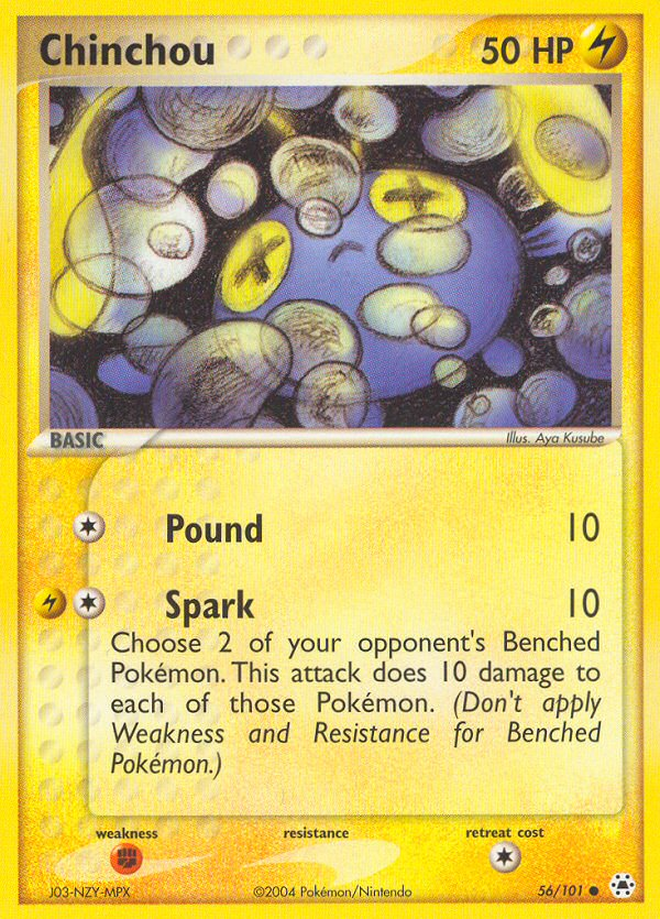 Chinchou 56/101 Common card from Hidden Legends