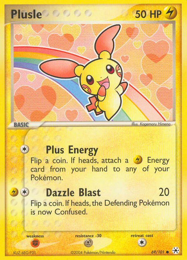 Plusle 69 Common card from Hidden Legends