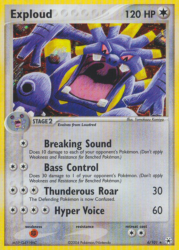 Exploud 6 Rare Holo card from Hidden Legends