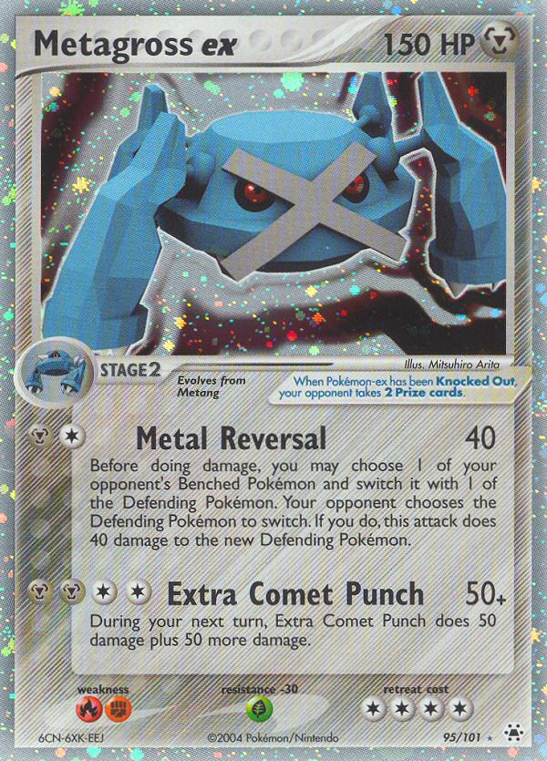 Metagross ex 95 Rare Holo EX card from Hidden Legends