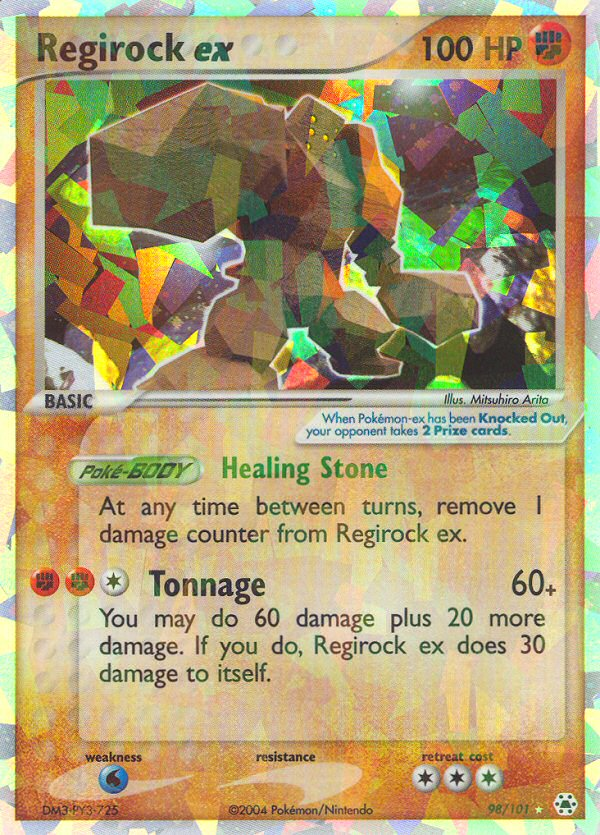 Regirock ex 98/101 Rare Holo EX card from Hidden Legends