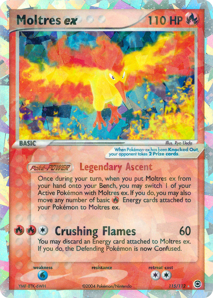Moltres ex 115 Rare Secret card from FireRed & LeafGreen