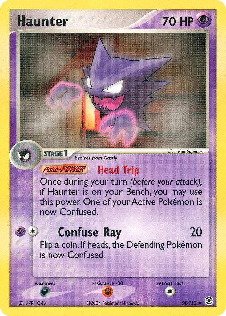 Haunter 34 Uncommon card from FireRed & LeafGreen