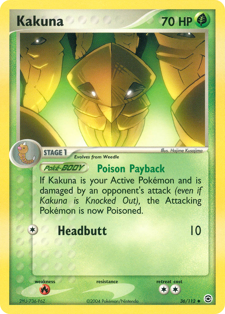 Kakuna 36 Uncommon card from FireRed & LeafGreen