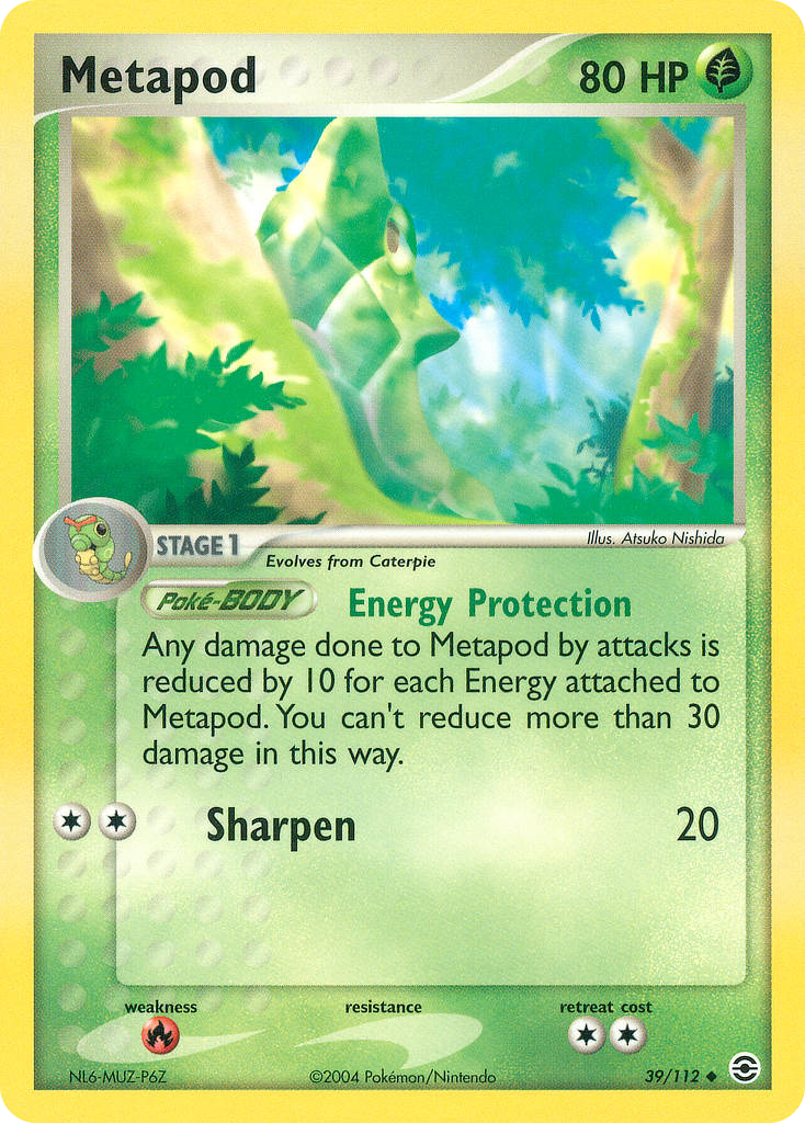 Metapod 39/112 Uncommon card from FireRed & LeafGreen