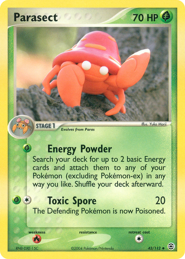 Parasect 43/112 Uncommon card from FireRed & LeafGreen