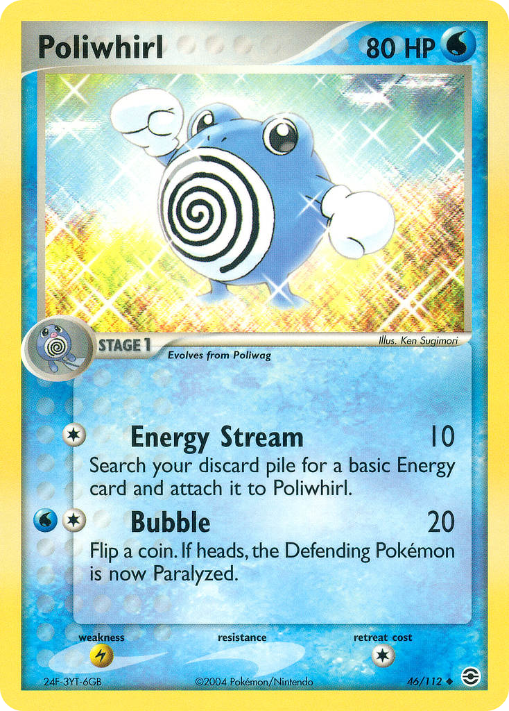 Poliwhirl 46 Uncommon card from FireRed & LeafGreen