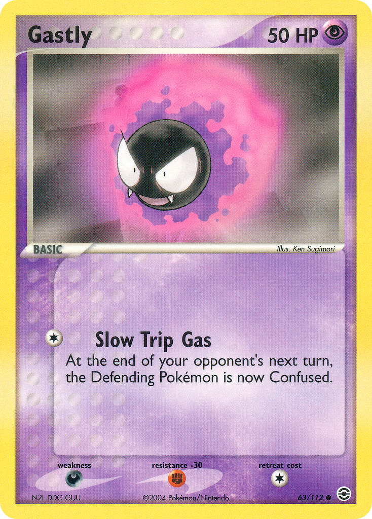 Gastly 63 Common card from FireRed & LeafGreen