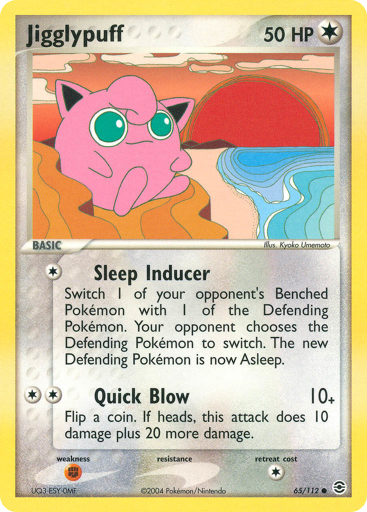 Jigglypuff 65 Common card from FireRed & LeafGreen