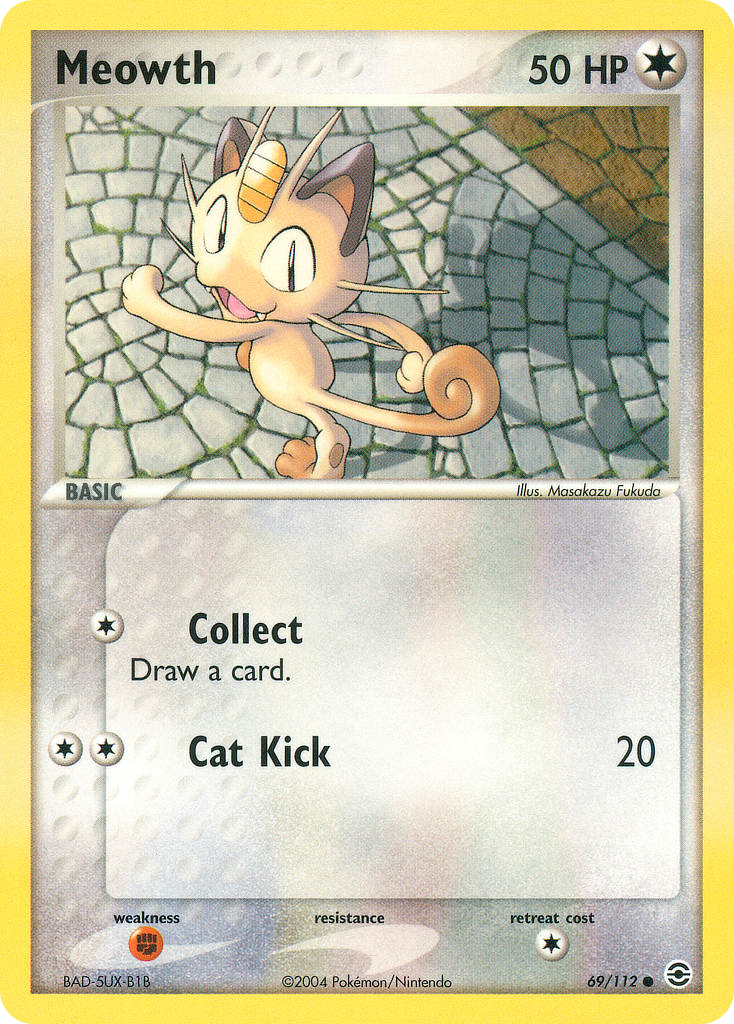 Meowth 69 Common card from FireRed & LeafGreen
