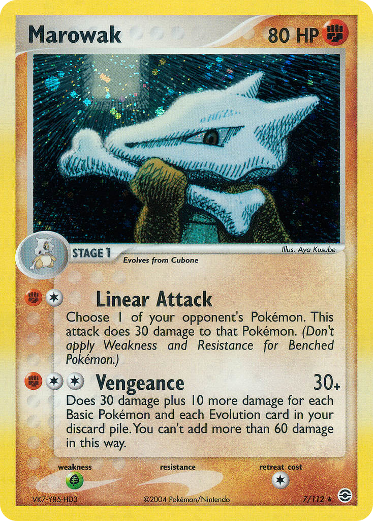 Marowak 7/112 Rare Holo card from FireRed & LeafGreen