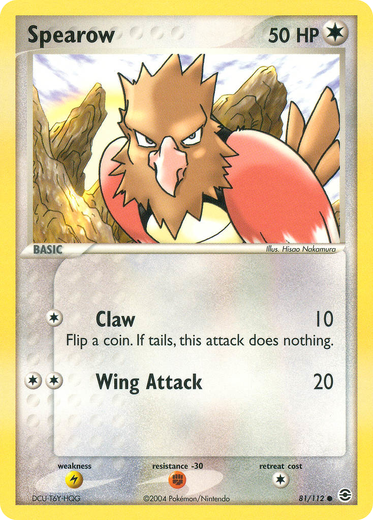 Spearow 81 Common card from FireRed & LeafGreen