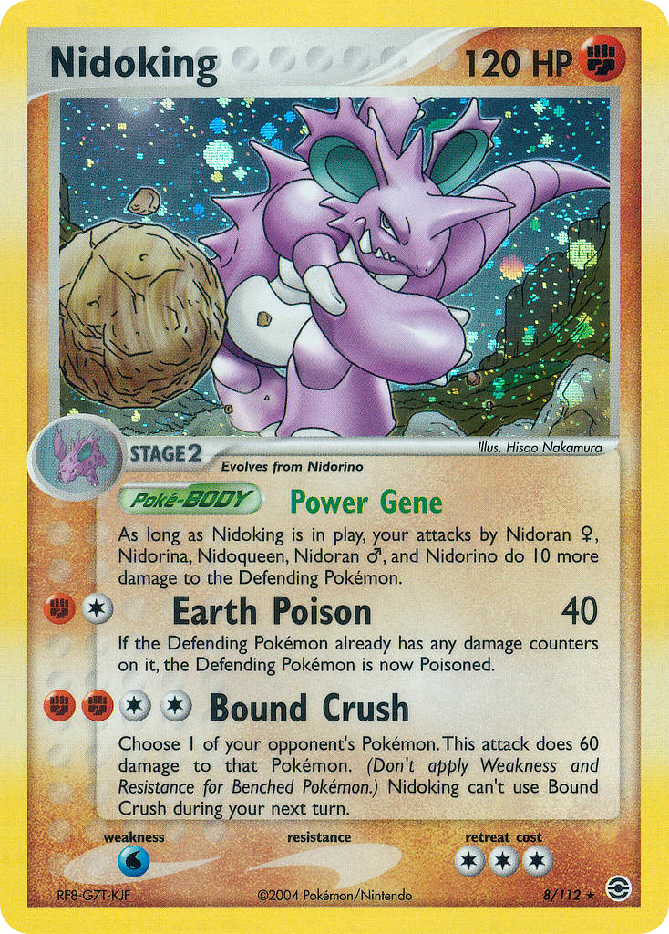 Nidoking 8/112 Rare Holo card from FireRed & LeafGreen
