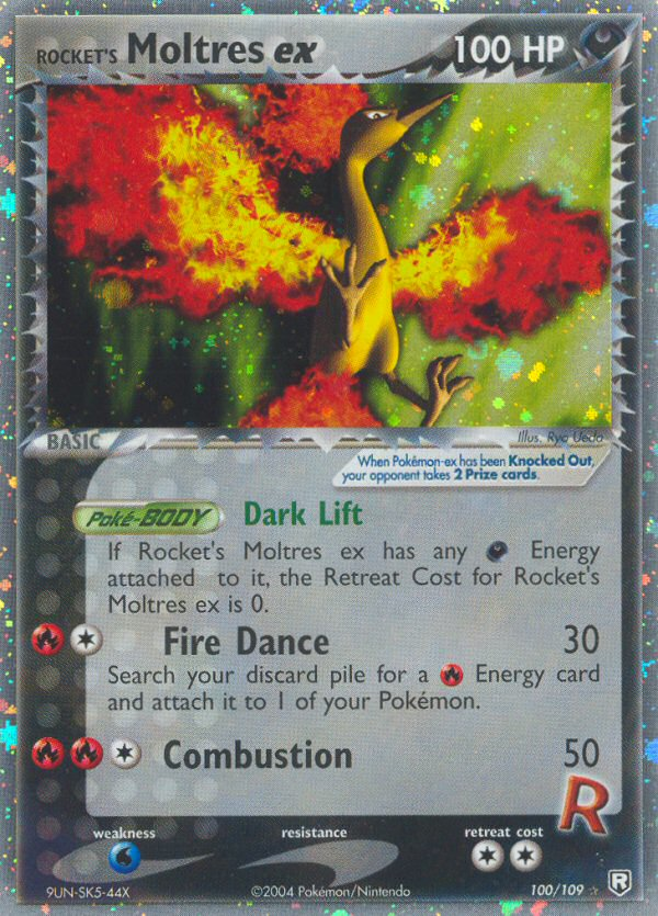Rocket's Moltres ex 100 Rare Holo EX card from Team Rocket Returns