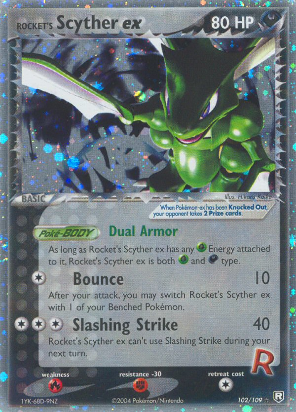 Rocket's Scyther ex 102 Rare Holo EX card from Team Rocket Returns