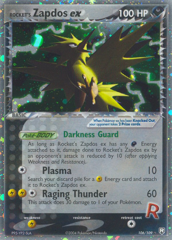 Rocket's Zapdos ex 106 Rare Holo EX card from Team Rocket Returns